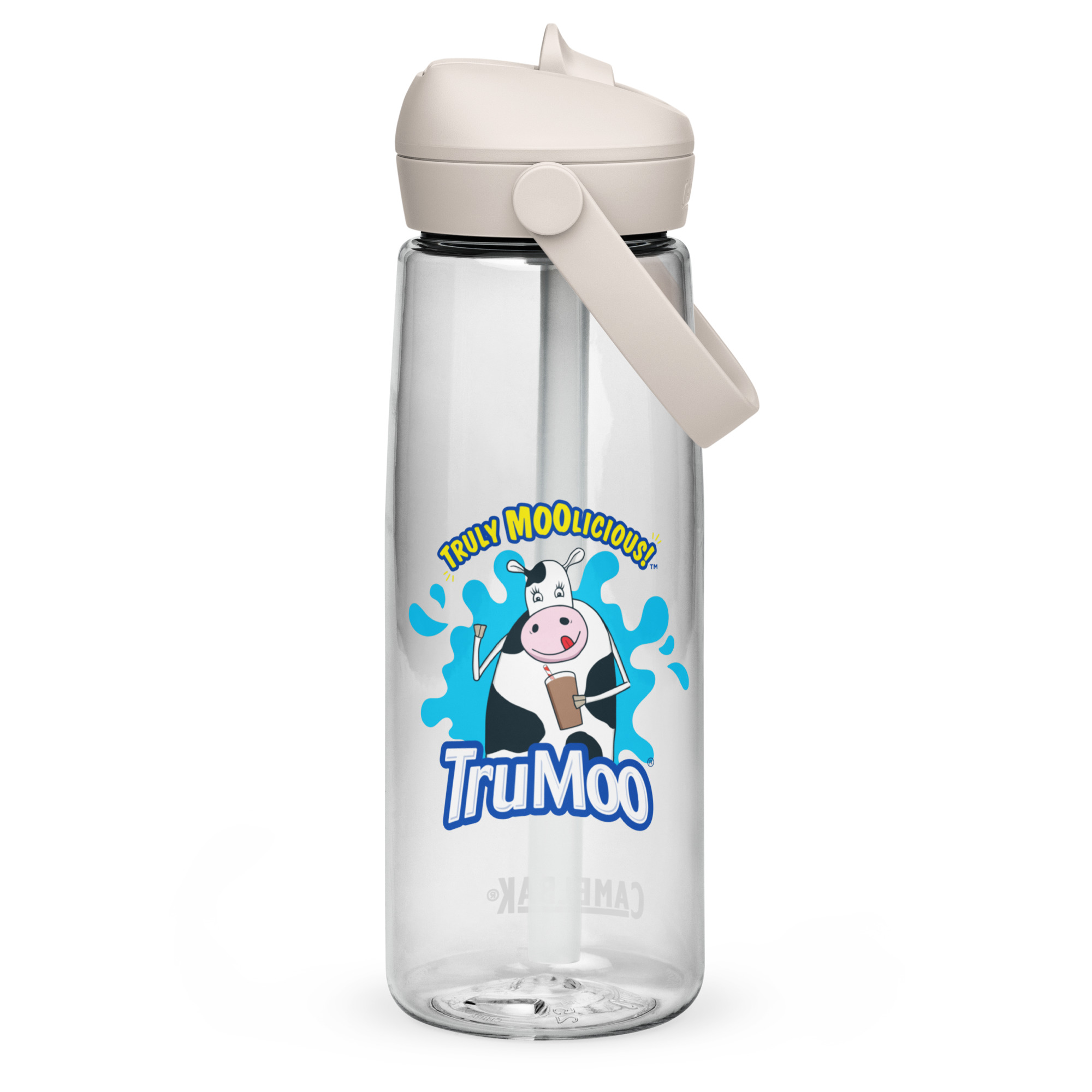 Flip straw water bottle